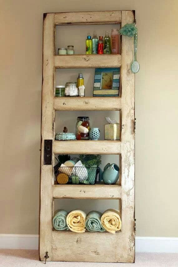 Rustic Window Frame Bathroom Organizer