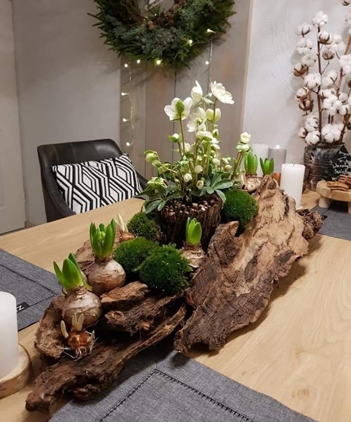 Rustic and Elegant Driftwood Centerpiece