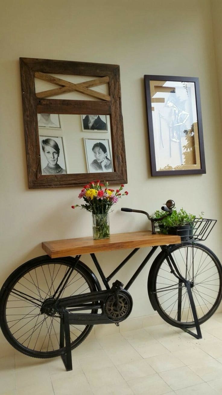 Vintage Bike Console Table