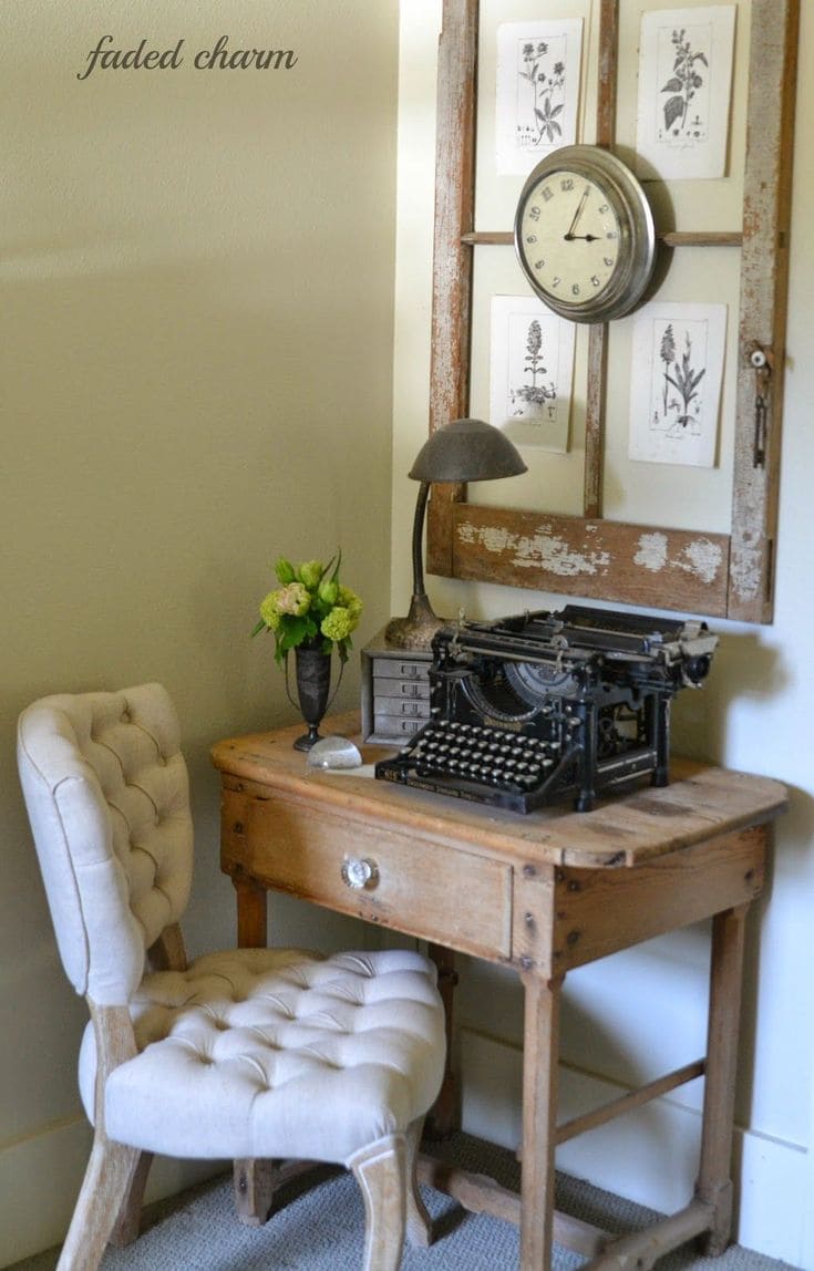 Vintage Window Frame Desk Accent