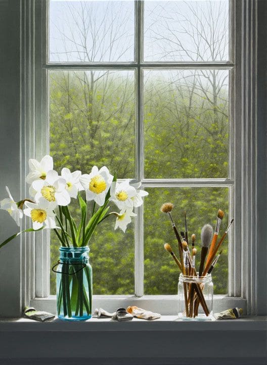 Artistic Window Sill with Spring Charm