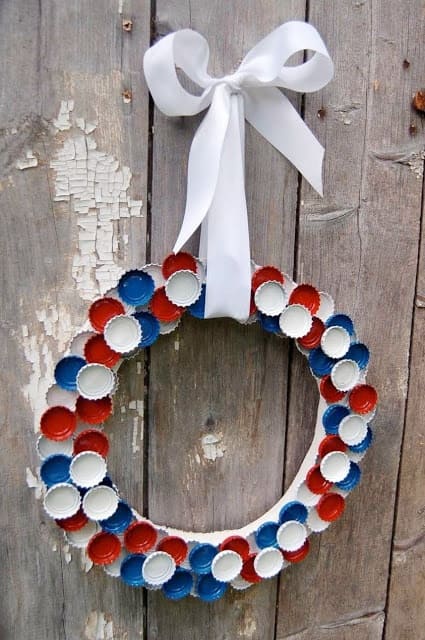 Charming Bottle Cap Holiday Wreath