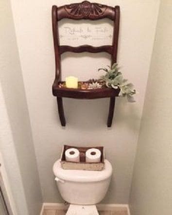 Charming Chair Back Bathroom Shelf