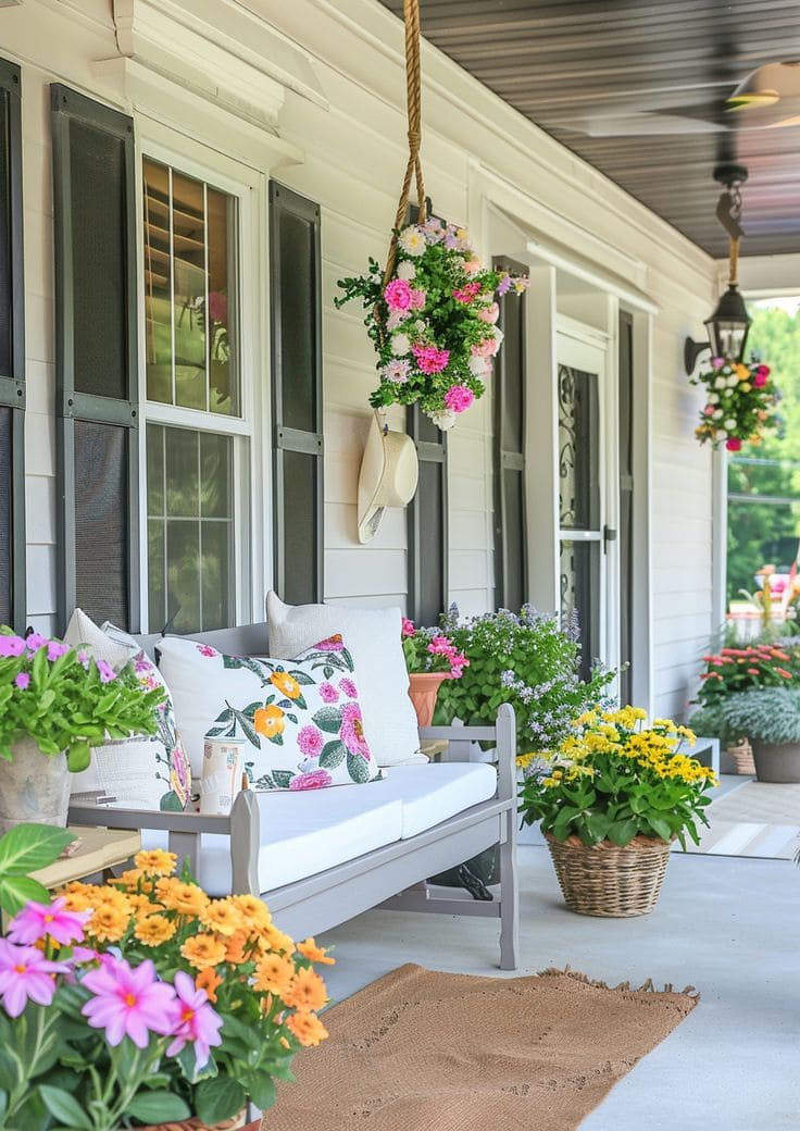 Charming Floral Porch for Summer Delight