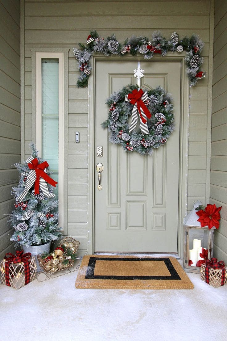 Charming Frosted Elegance Holiday Entrance