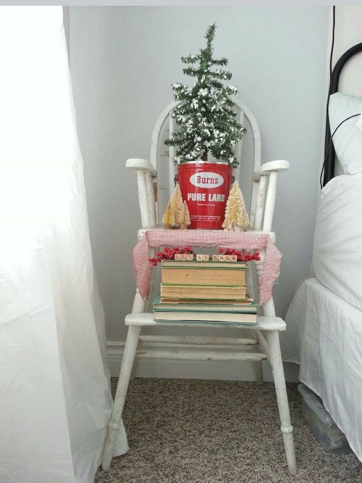 Charming Holiday Chair Nightstand Idea