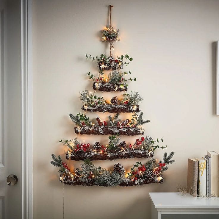 Charming Log-Inspired Christmas Tree