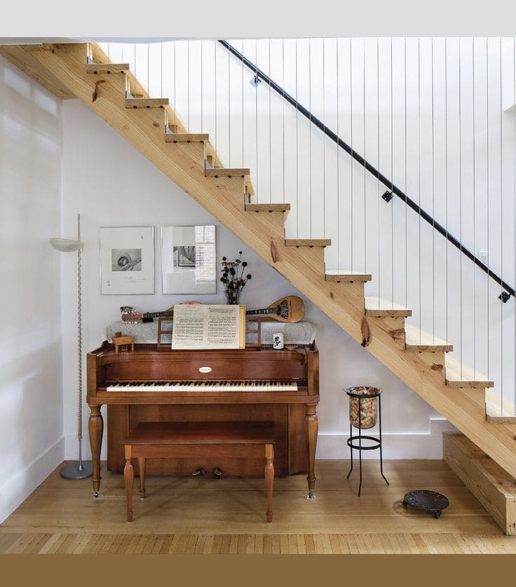 Charming Music Corner Under the Stairs