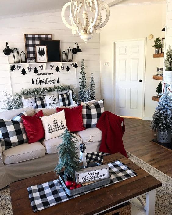 Charming Plaid Farmhouse Christmas Delight