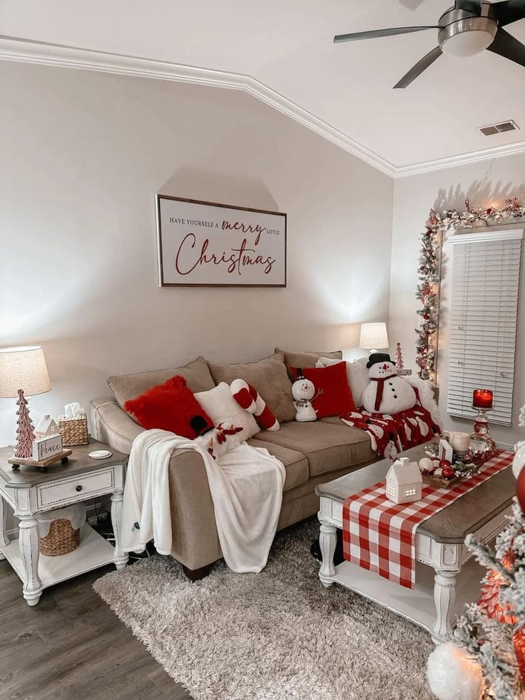 Charming Red and White Christmas Nook