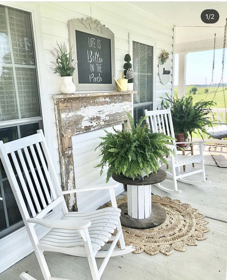 Charming Rustic Porch with Green Elegance