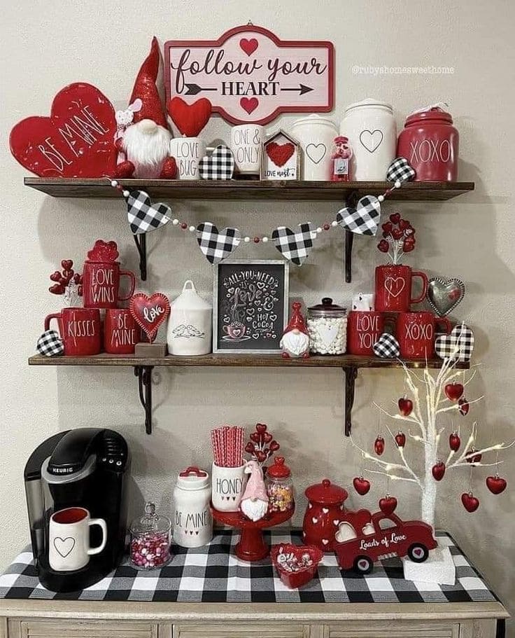 Charming Valentines Coffee Nook Display