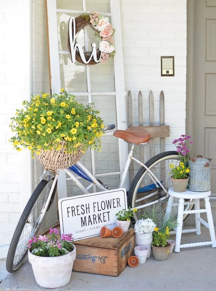 Charming Vintage Bicycle Flower Display