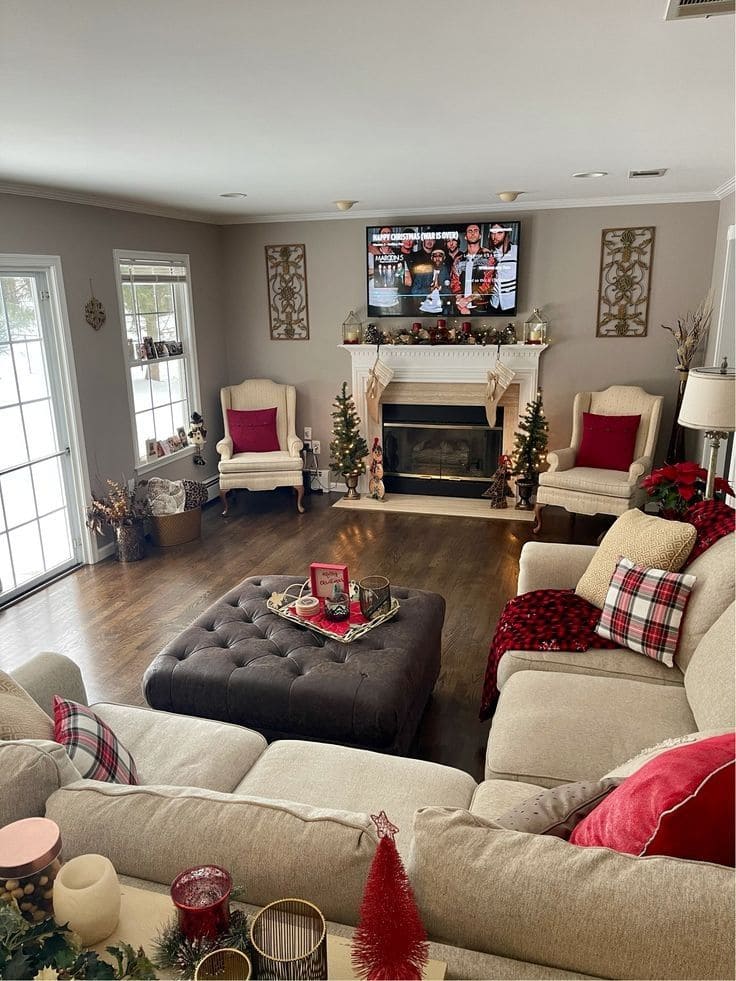 Classic Christmas Family Gathering Room