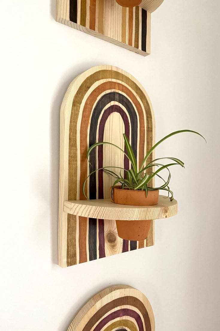 Colorful Arch Design Floating Shelf