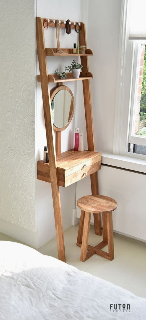 Compact and Stylish Vanity Shelf Corner