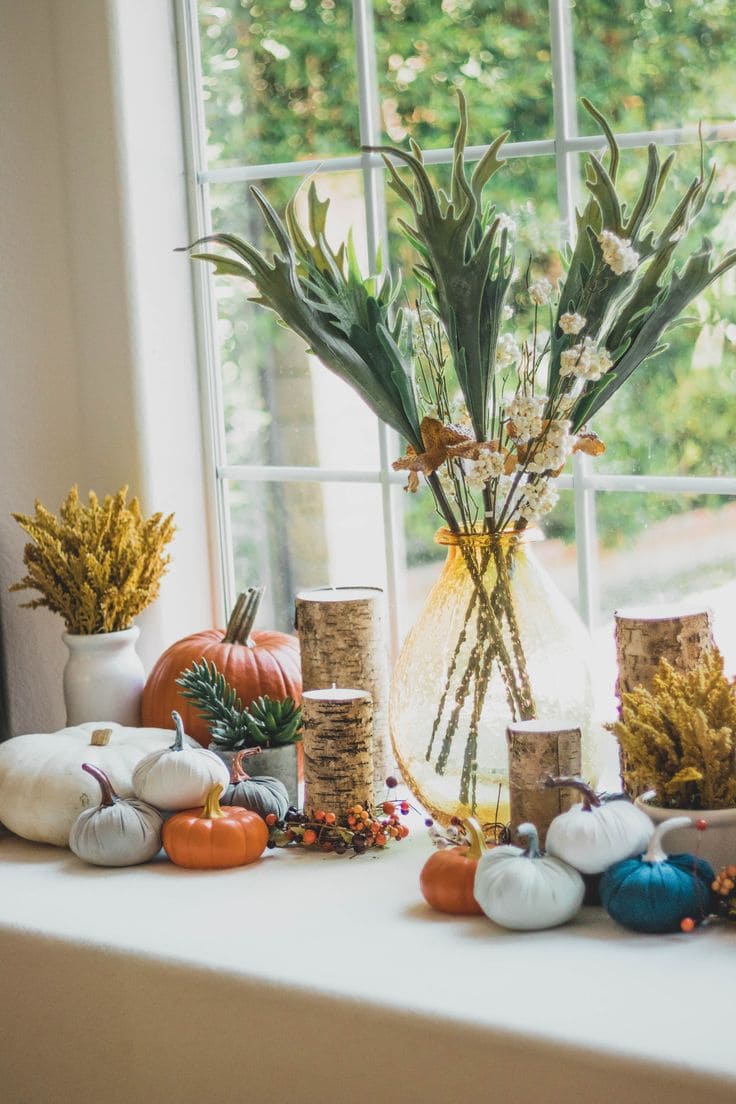 Cozy Autumn Charm Window Sill Decor