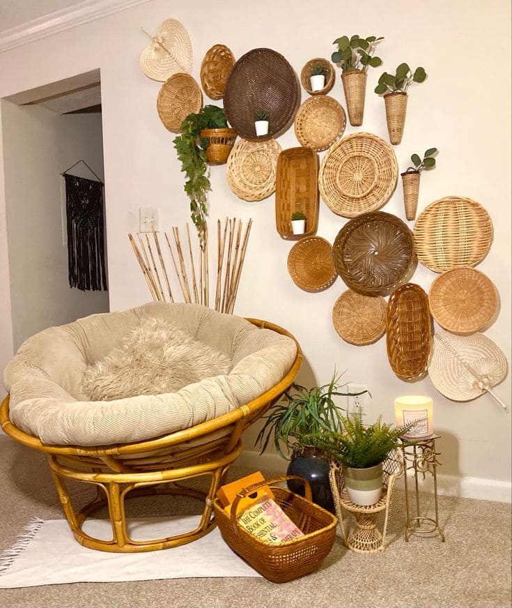 Cozy Boho Basket Wall Creation