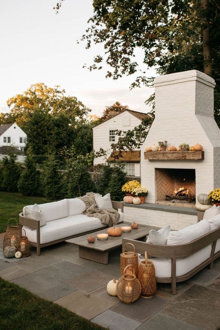 Cozy Outdoor Fireplace