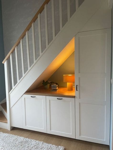 Cozy and Practical Under-Stair Storage Nook