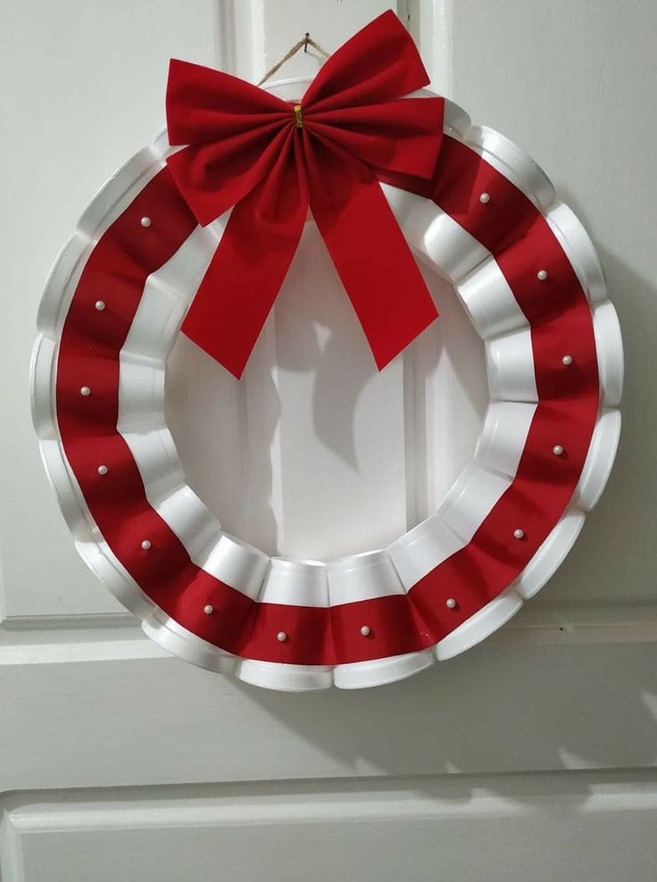 Disposable Cup Christmas Wreath