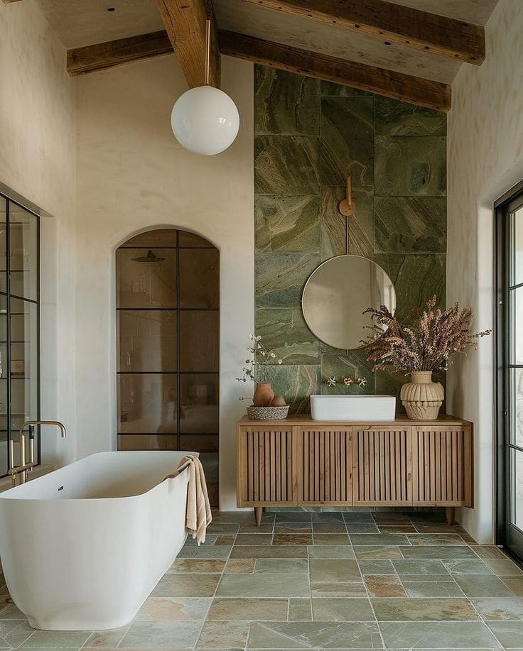 Earthy Elegance Spa-Inspired Bathroom Design