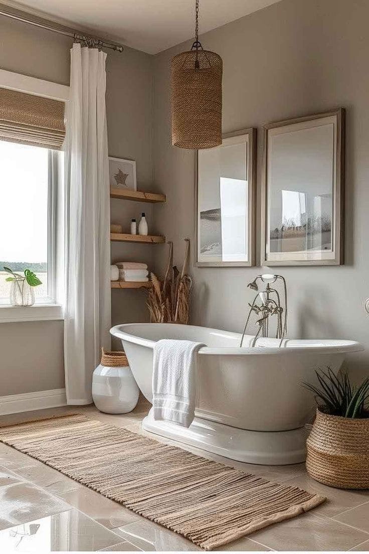 Earthy Neutral Spa-Inspired Bathroom