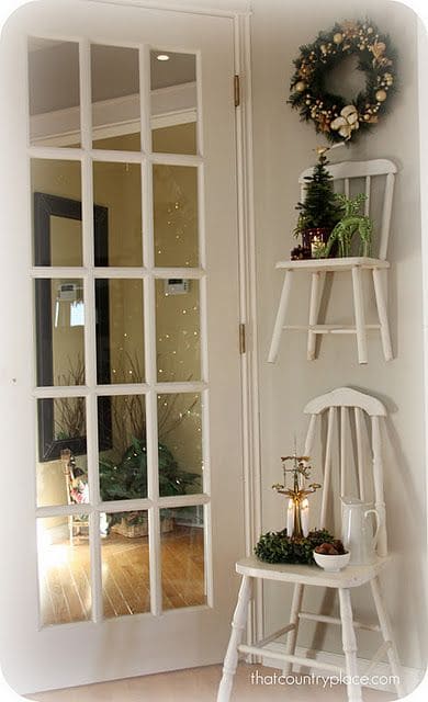 Elegant Chair Shelf Holiday Display