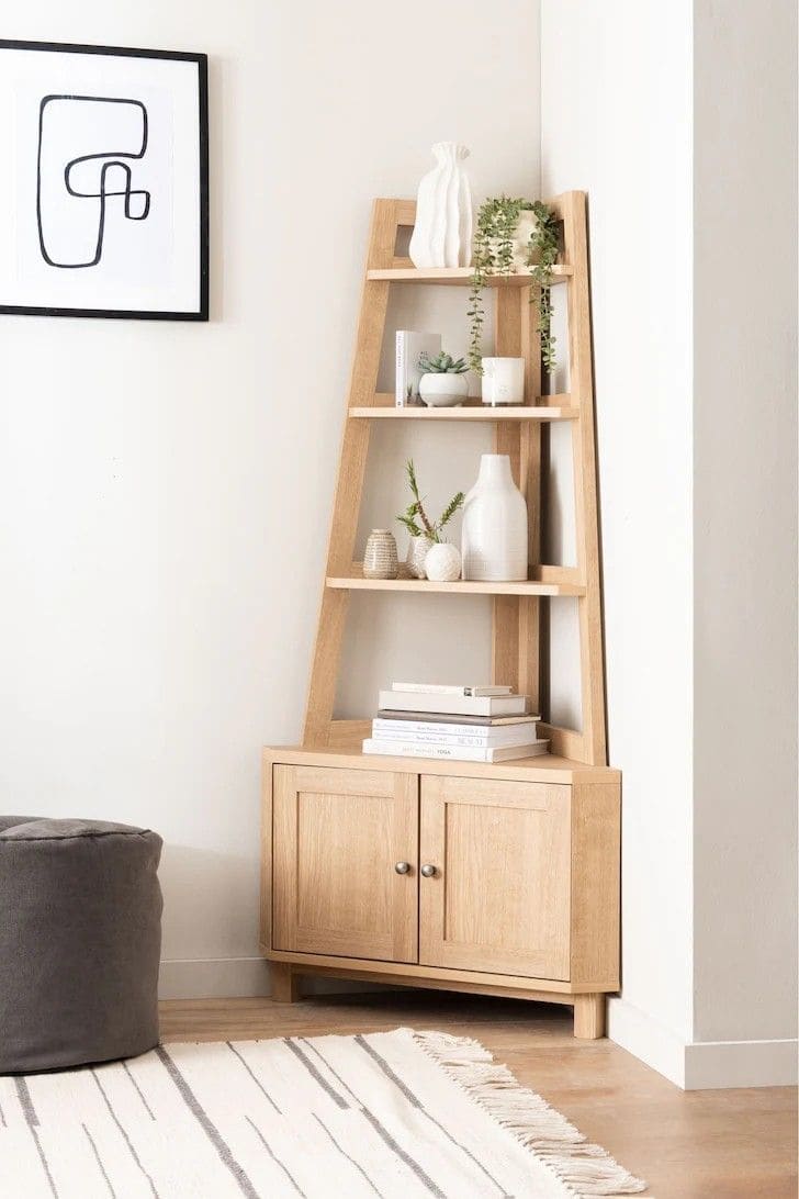 Elegant Ladder-Style Corner Storage Shelf