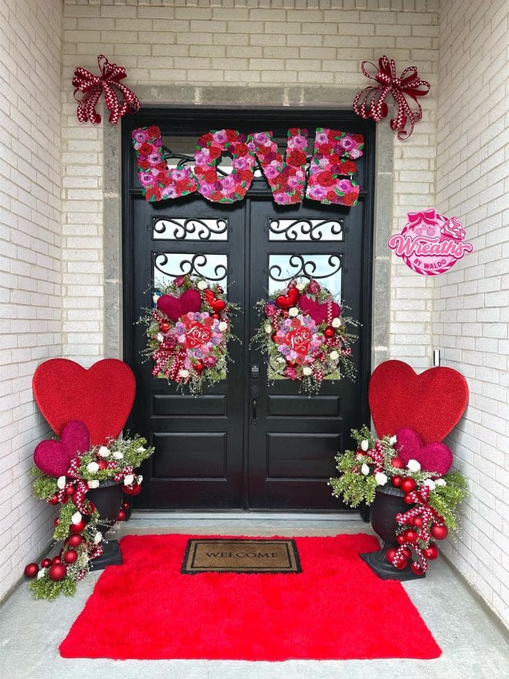 Elegant Valentines Day Front Porch