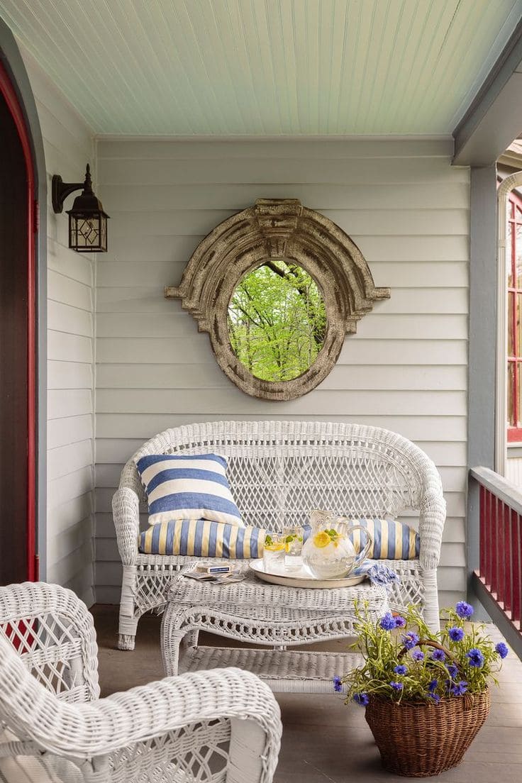 Elegant Wicker Haven Summer Porch