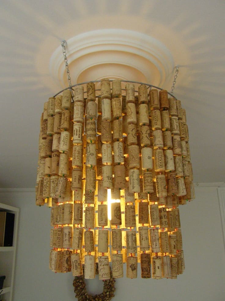 Elegant Wine Cork Chandelier