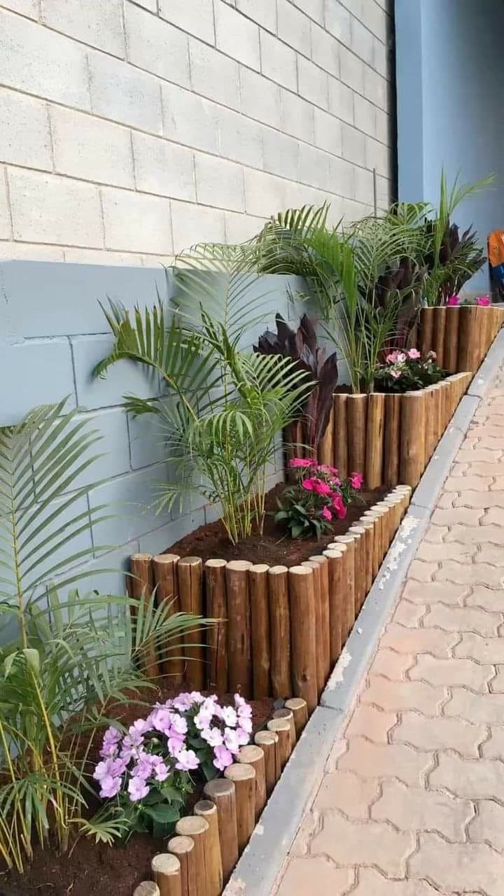 Elegant Wooden Edged Planter Design