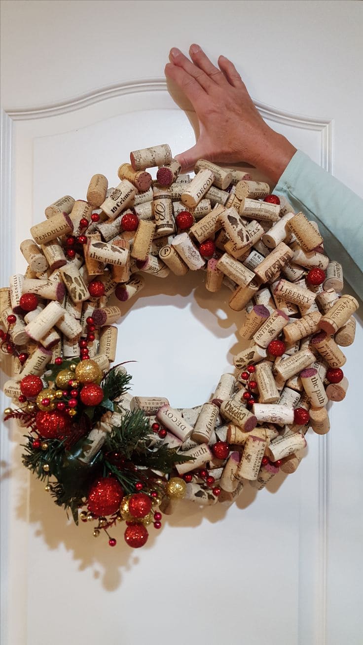 Festive Cork Wreath for Holiday Cheer