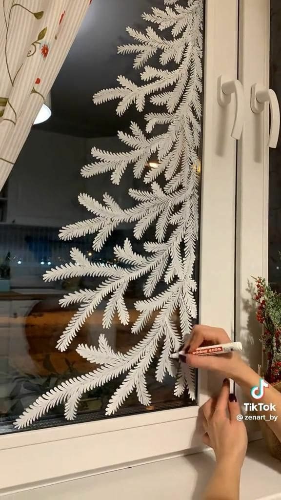 Festive Window Art Christmas Decor