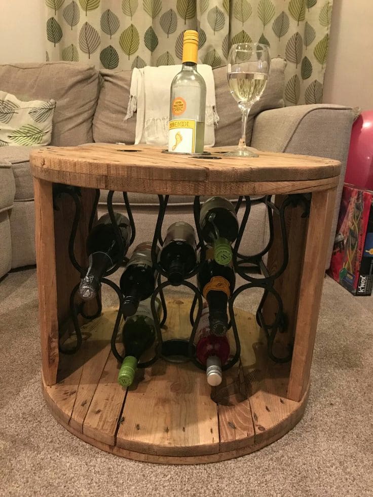 Functional Spool Wine Table