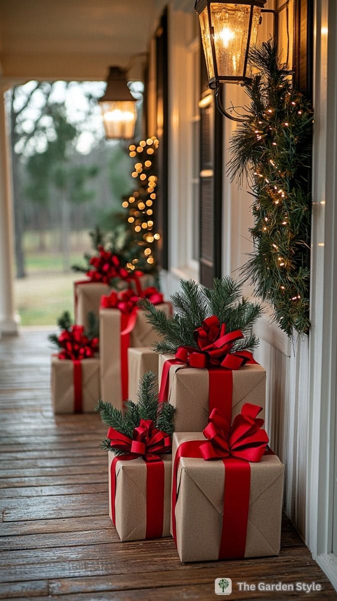 Gift Box Porch Christmas Display