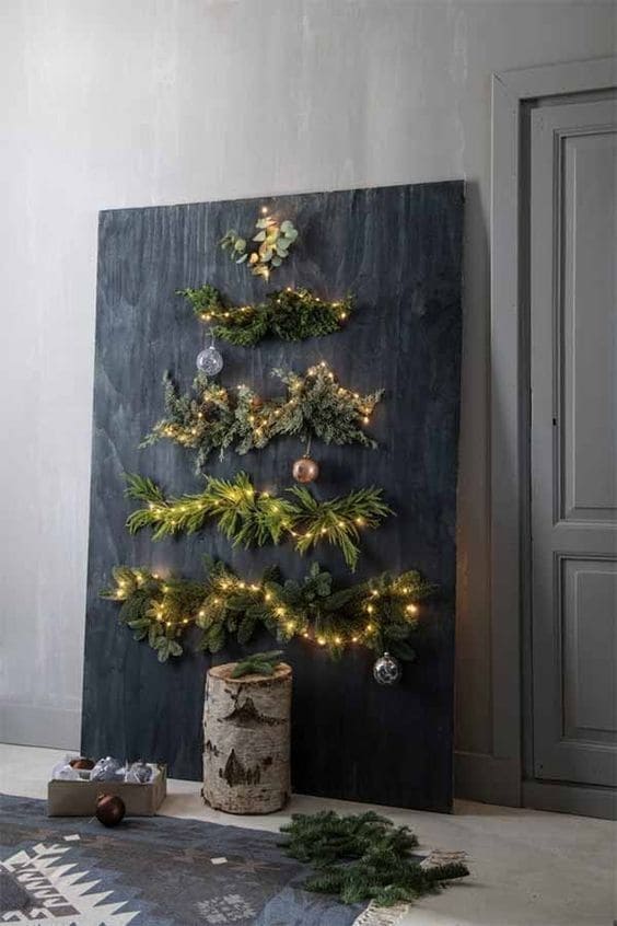 Green Log Christmas Tree Decor