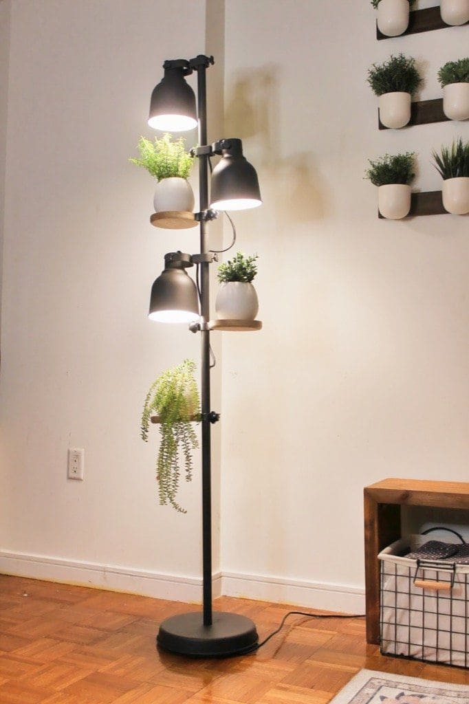 Illuminated Plant Shelf Floor Lamp