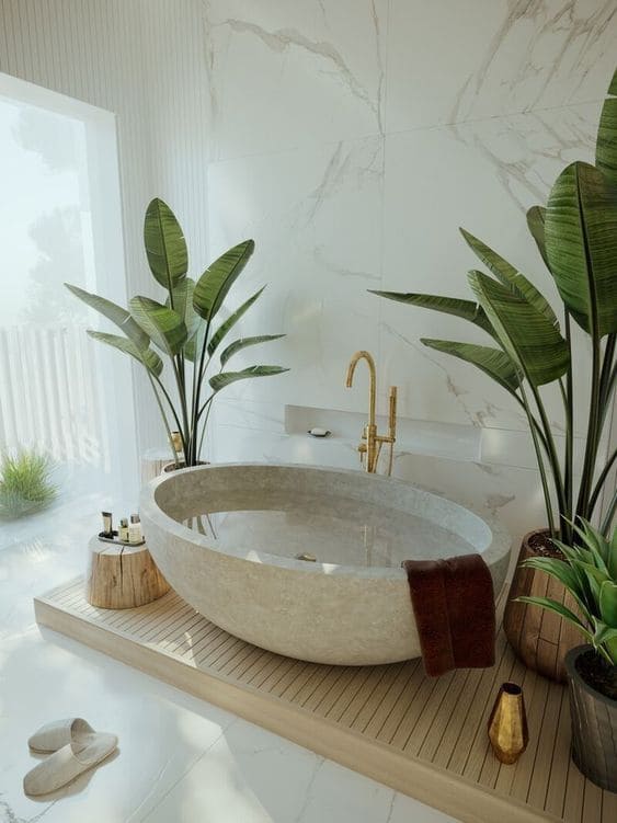 Marble Elegance and Tropical Bliss