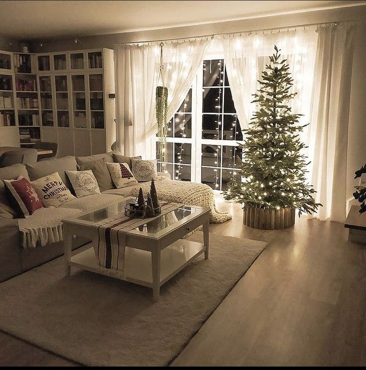 Minimalist Glow Christmas Living Room