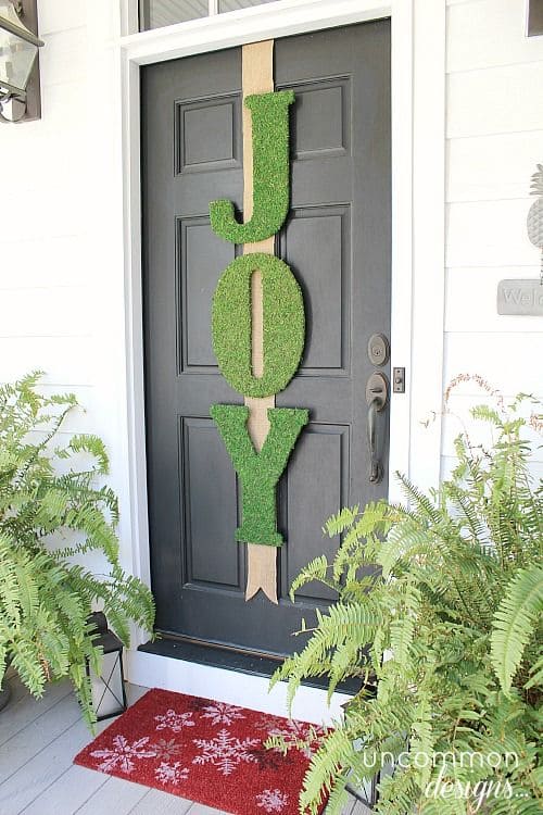 Minimalist Moss-Letter Christmas Door Decor