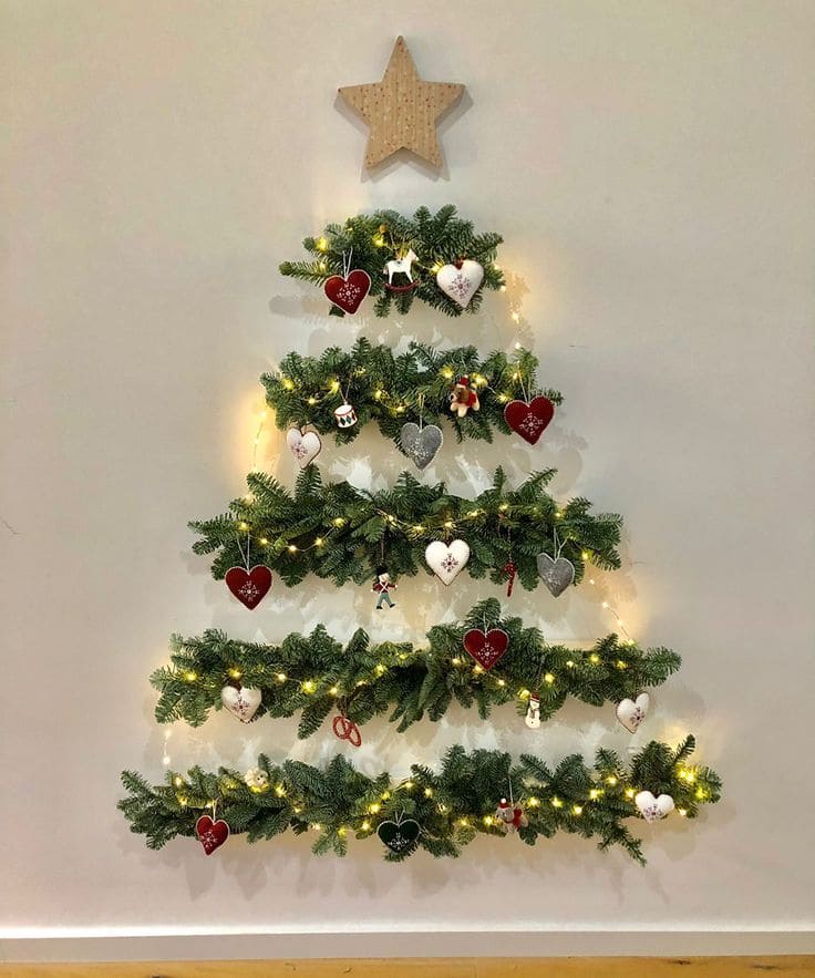 Minimalist Wall-Mounted Christmas Tree