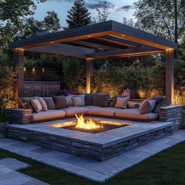 Modern Minimalist Fire Pit Sanctuary