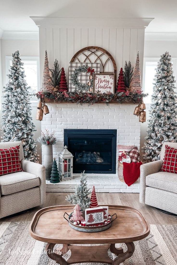 Modern Rustic Christmas Fireplace Magic