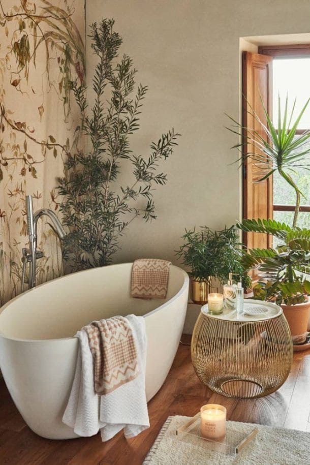 Nature-Inspired Bathroom with Earthy Charm