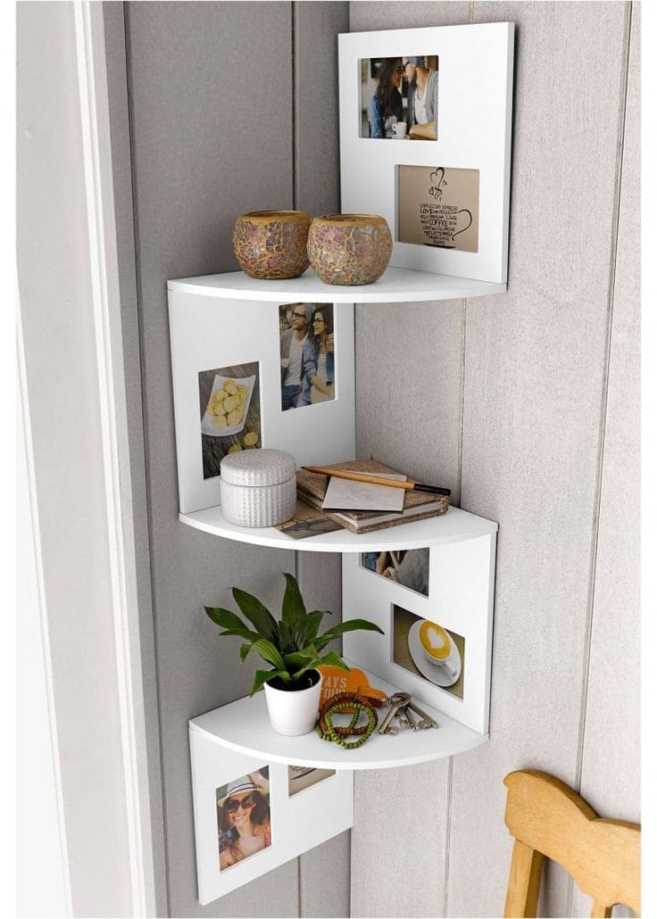 Personalized Picture Frame Corner Shelf