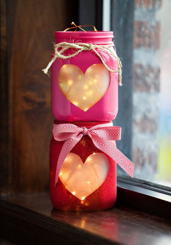 Radiant Valentines Day Mason Jar Lights