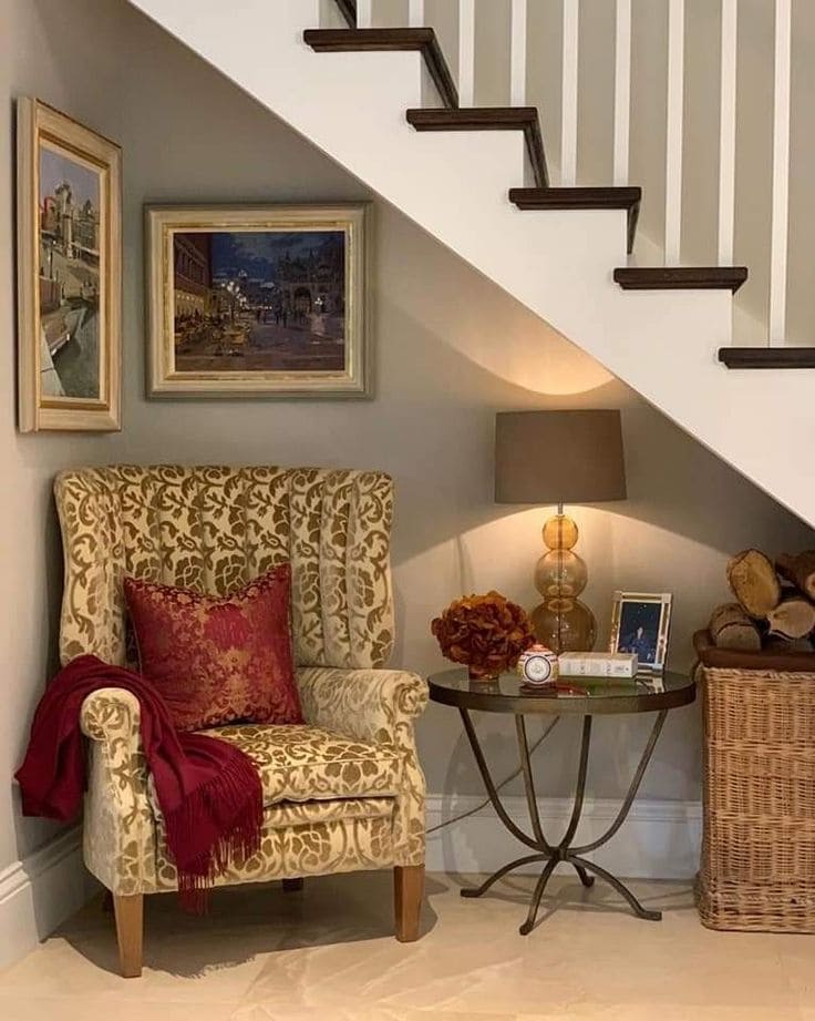 Reading Nook Under the Stairs