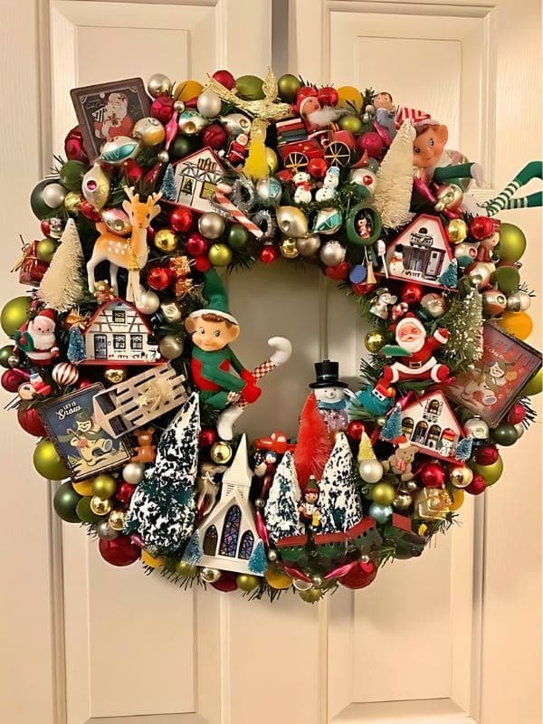 Recycled Christmas Memory Wreath